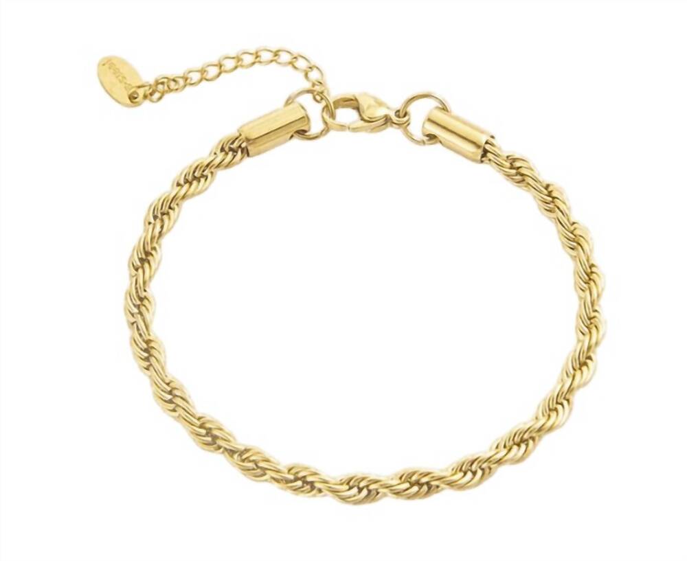 NEW KATIE RAE COLLECTION women's ava rope bracelet in gold